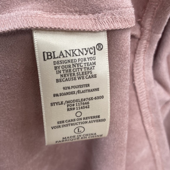 (A54) Blank NYC  Think Pretty Shirt, Faux Suede Shacket, Blush, Size Large, NWT - Picture 11 of 12